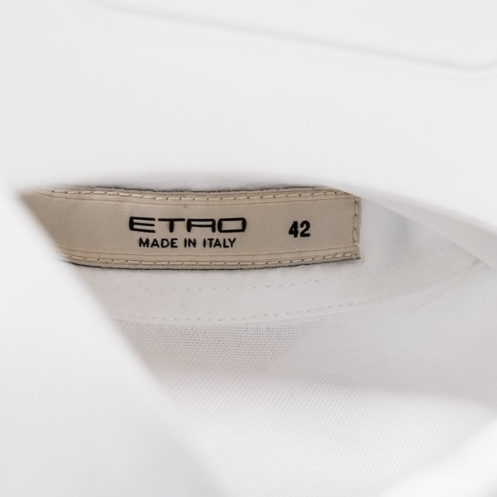 Etro Basic White Cotton Button Up - image 4